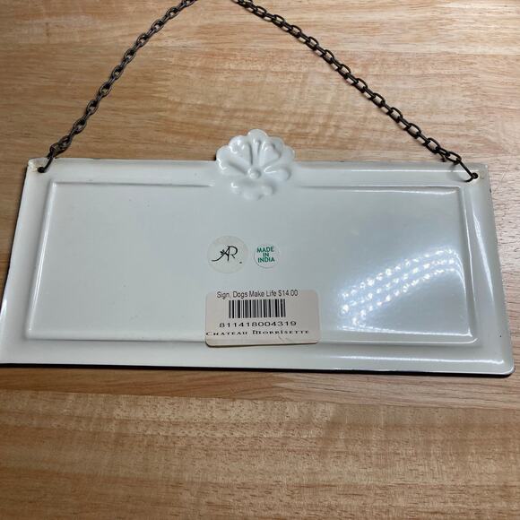 'Dogs May not be your whole life.." Cream Metal Wall Sign. Great Used Condition - Picture 2 of 5